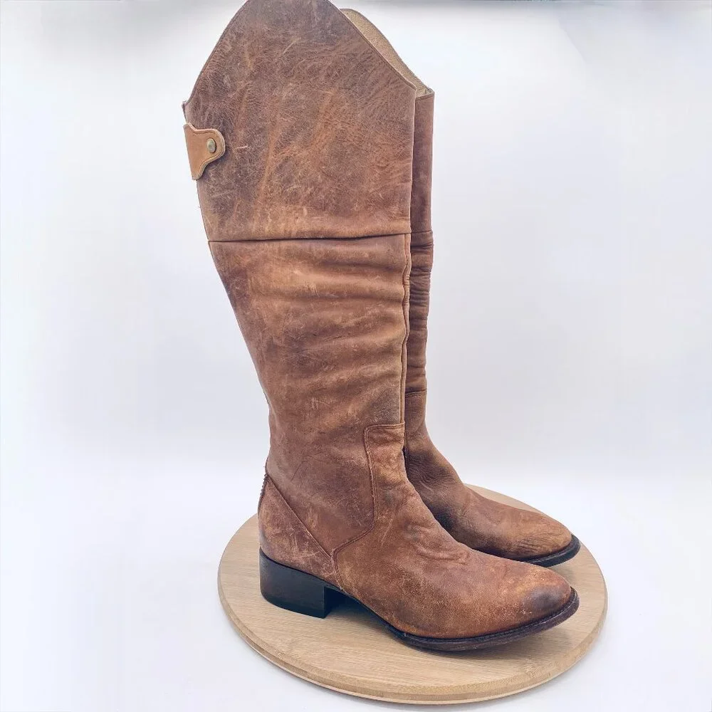 Freebird FB Stable Boots Womens 7 Tan Distressed Leather Tall Equestrian